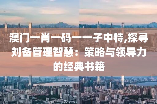 澳门一肖一码一一子中特,探寻刘备管理智慧：策略与领导力的经典书籍