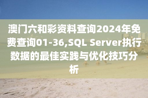 澳门六和彩资料查询2024年免费查询01-36,SQL Server执行数据的最佳实践与优化技巧分析