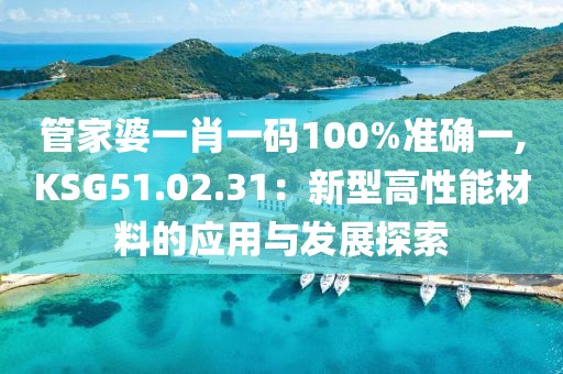 管家婆一肖一码100%准确一,KSG51.02.31：新型高性能材料的应用与发展探索