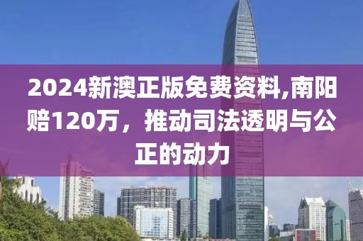 2024新澳正版免费资料,南阳赔120万，推动司法透明与公正的动力