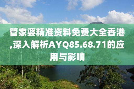 管家婆精准资料免费大全香港,深入解析AYQ85.68.71的应用与影响