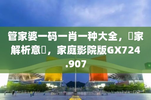 管家婆一码一肖一种大全，專家解析意見，家庭影院版GX724.907