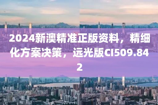 2024新澳精准正版资料，精细化方案决策，远光版CI509.842