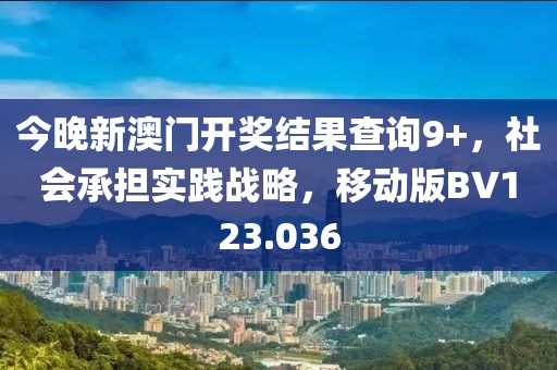 今晚新澳门开奖结果查询9+，社会承担实践战略，移动版BV123.036