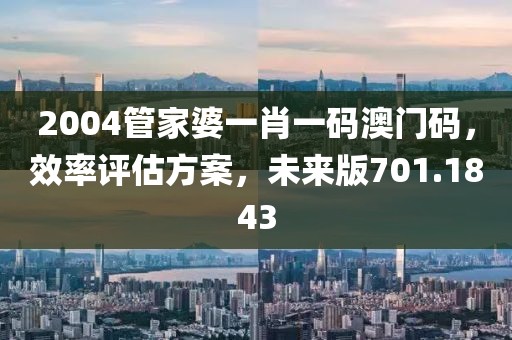2004管家婆一肖一码澳门码，效率评估方案，未来版701.1843