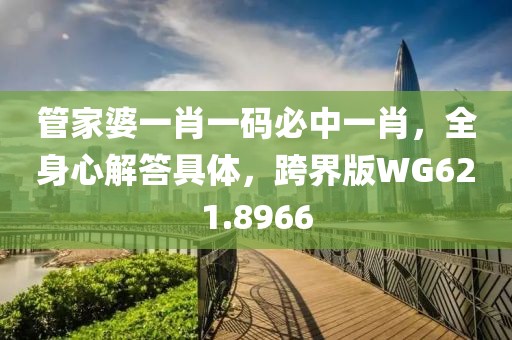 管家婆一肖一码必中一肖，全身心解答具体，跨界版WG621.8966