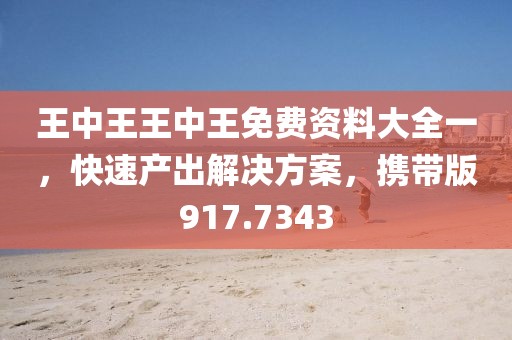 王中王王中王免费资料大全一，快速产出解决方案，携带版917.7343