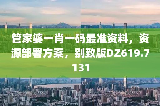 管家婆一肖一码最准资料，资源部署方案，别致版DZ619.7131