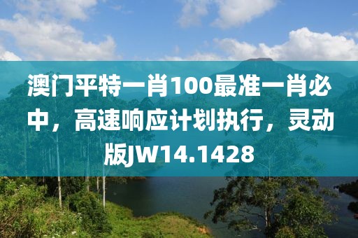 澳门平特一肖100最准一肖必中，高速响应计划执行，灵动版JW14.1428
