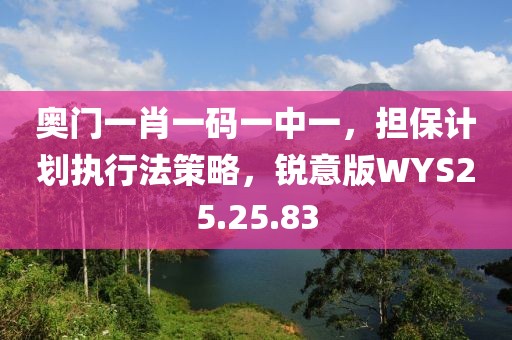 奥门一肖一码一中一，担保计划执行法策略，锐意版WYS25.25.83