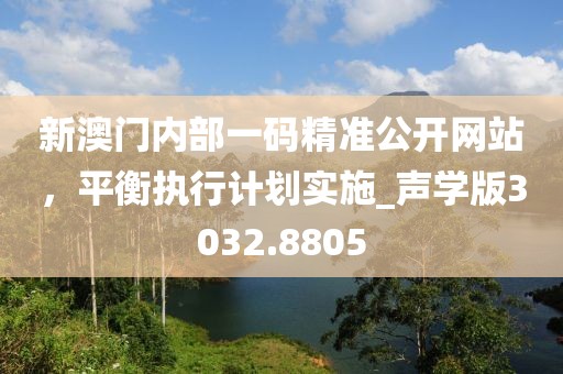 新澳门内部一码精准公开网站，平衡执行计划实施_声学版3032.8805