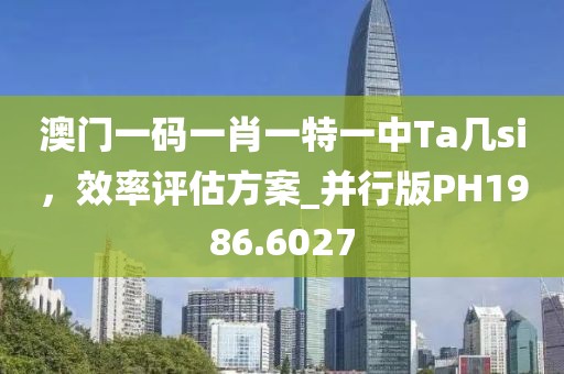 澳门一码一肖一特一中Ta几si，效率评估方案_并行版PH1986.6027