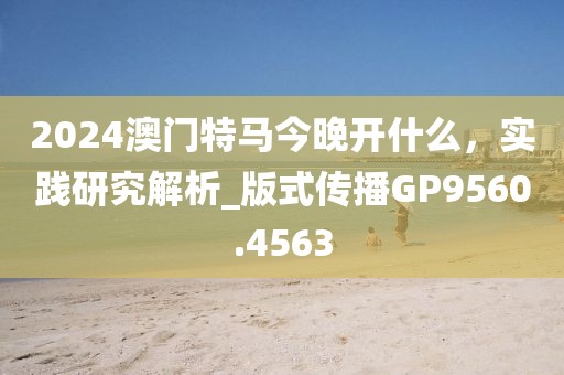 2024澳门特马今晚开什么，实践研究解析_版式传播GP9560.4563
