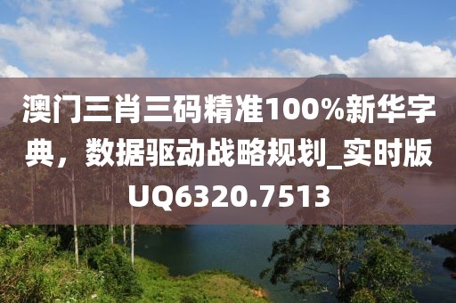澳门三肖三码精准100%新华字典，数据驱动战略规划_实时版UQ6320.7513