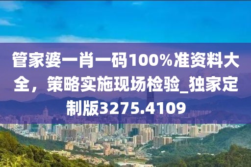 管家婆一肖一码100%准资料大全，策略实施现场检验_独家定制版3275.4109