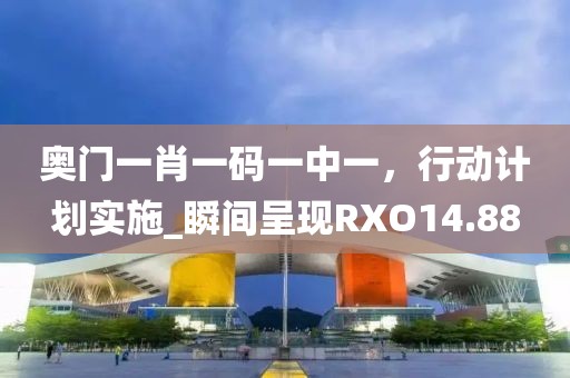 奥门一肖一码一中一，行动计划实施_瞬间呈现RXO14.88