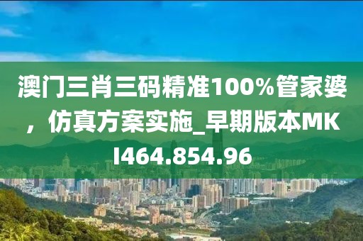 澳门三肖三码精准100%管家婆，仿真方案实施_早期版本MKI464.854.96