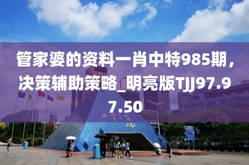 管家婆的资料一肖中特985期，决策辅助策略_明亮版TJJ97.97.50