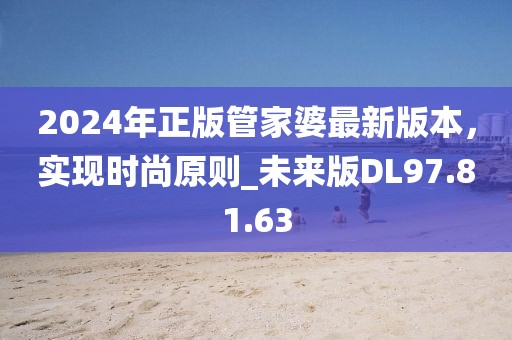 2024年正版管家婆最新版本，实现时尚原则_未来版DL97.81.63