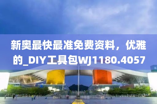 新奥最快最准免费资料，优雅的_DIY工具包WJ1180.4057