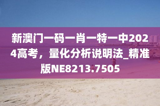 新澳门一码一肖一特一中2024高考，量化分析说明法_精准版NE8213.7505