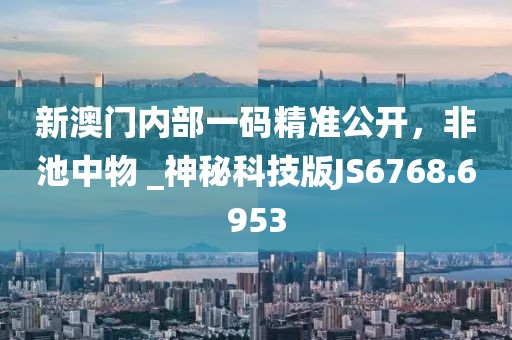 新澳门内部一码精准公开，非池中物 _神秘科技版JS6768.6953