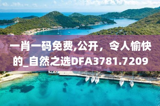 一肖一码免费,公开，令人愉快的_自然之选DFA3781.7209