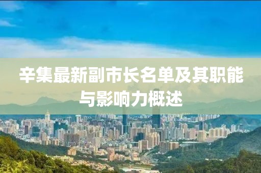 辛集最新副市长名单及其职能与影响力概述