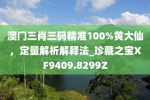 澳门三肖三码精准100%黄大仙，定量解析解释法_珍藏之宝XF9409.8299Z