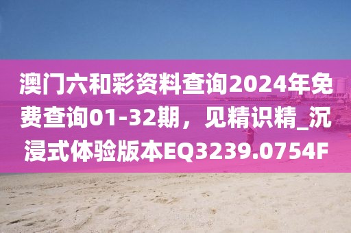澳门六和彩资料查询2024年免费查询01-32期，见精识精_沉浸式体验版本EQ3239.0754F