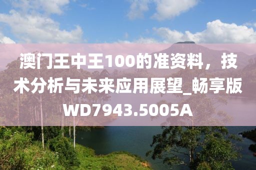澳门王中王100的准资料，技术分析与未来应用展望_畅享版WD7943.5005A