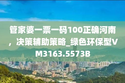 管家婆一票一码100正确河南，决策辅助策略_绿色环保型VM3163.5573B