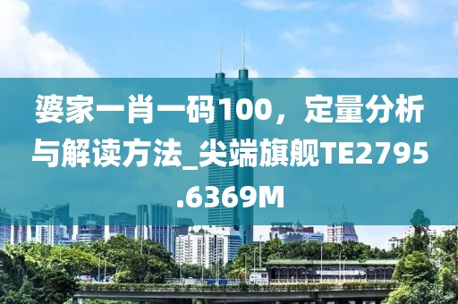 婆家一肖一码100，定量分析与解读方法_尖端旗舰TE2795.6369M