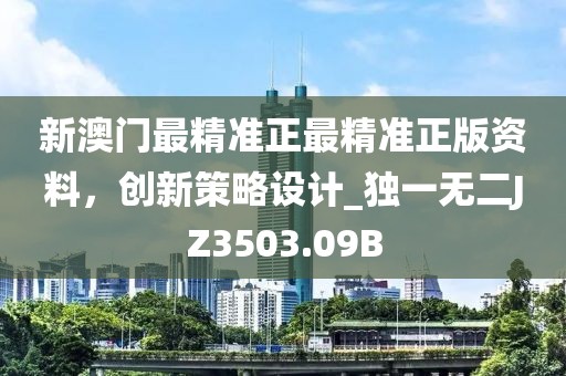 新澳门最精准正最精准正版资料，创新策略设计_独一无二JZ3503.09B