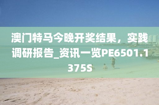 澳门特马今晚开奖结果，实践调研报告_资讯一览PE6501.1375S