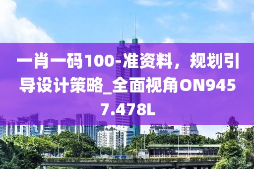 一肖一码100-准资料，规划引导设计策略_全面视角ON9457.478L