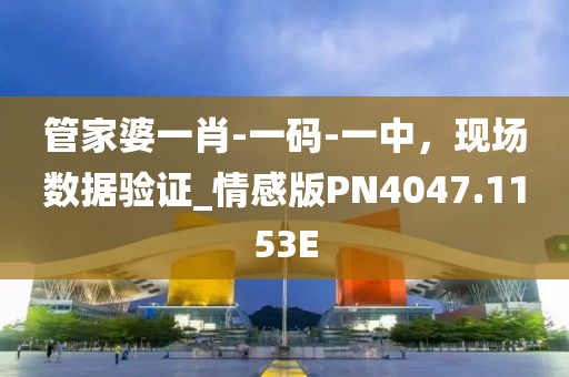 管家婆一肖-一码-一中，现场数据验证_情感版PN4047.1153E
