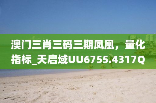 澳门三肖三码三期凤凰，量化指标_天启域UU6755.4317Q