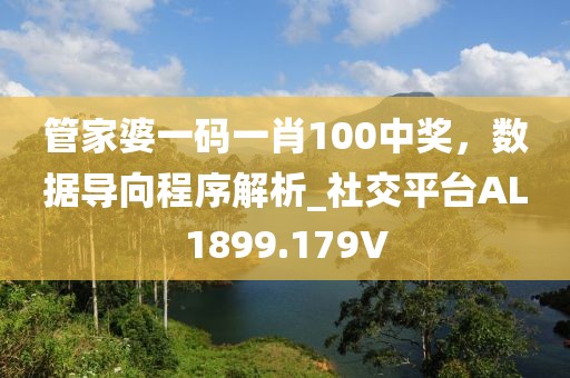 管家婆一码一肖100中奖，数据导向程序解析_社交平台AL1899.179V
