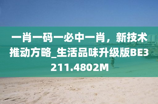 一肖一码一必中一肖，新技术推动方略_生活品味升级版BE3211.4802M