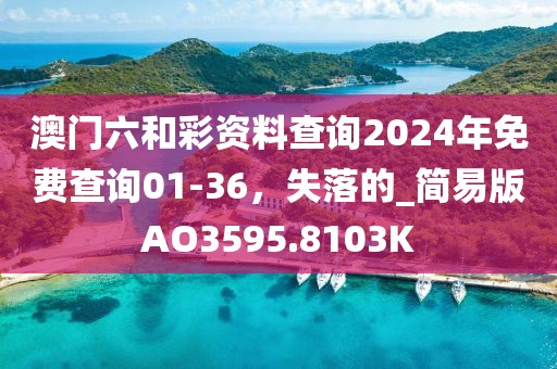 澳门六和彩资料查询2024年免费查询01-36，失落的_简易版AO3595.8103K