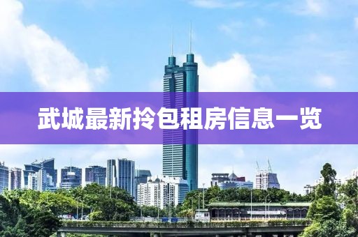 武城最新拎包租房信息一览