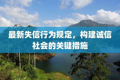 最新失信行为规定，构建诚信社会的关键措施