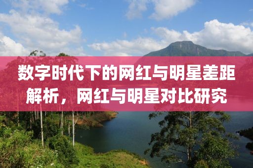 数字时代下的网红与明星差距解析，网红与明星对比研究