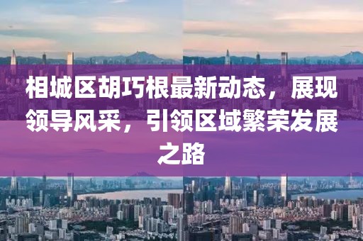 相城区胡巧根最新动态，展现领导风采，引领区域繁荣发展之路