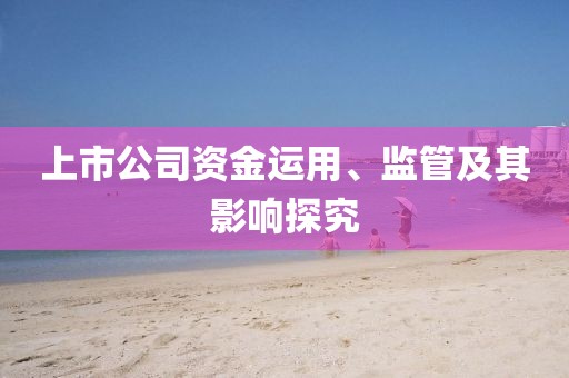 上市公司资金运用、监管及其影响探究