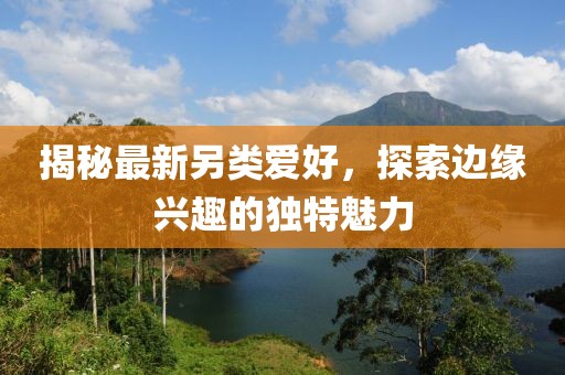 揭秘最新另类爱好，探索边缘兴趣的独特魅力