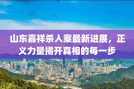 山东嘉祥杀人案最新进展，正义力量揭开真相的每一步