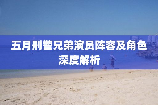 五月刑警兄弟演员阵容及角色深度解析