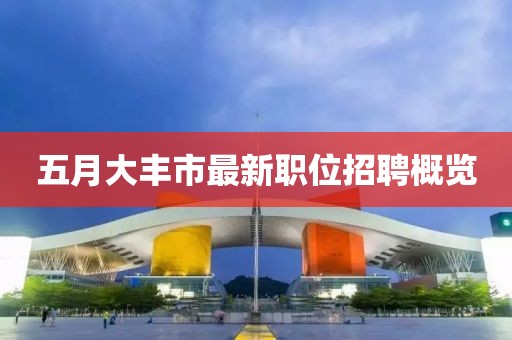 五月大丰市最新职位招聘概览